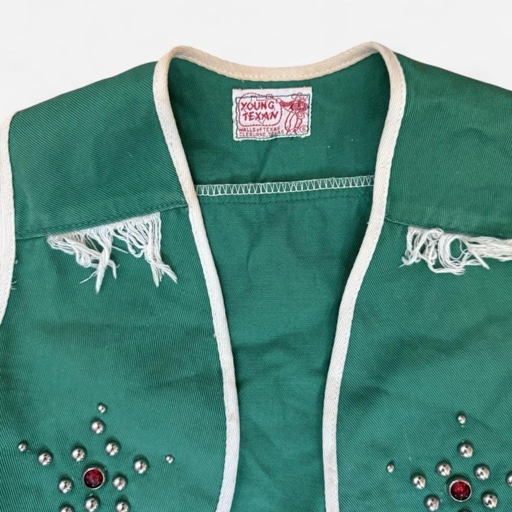 Vintage 1950s Young Texan studded green western outfit - Picture 2 of 5